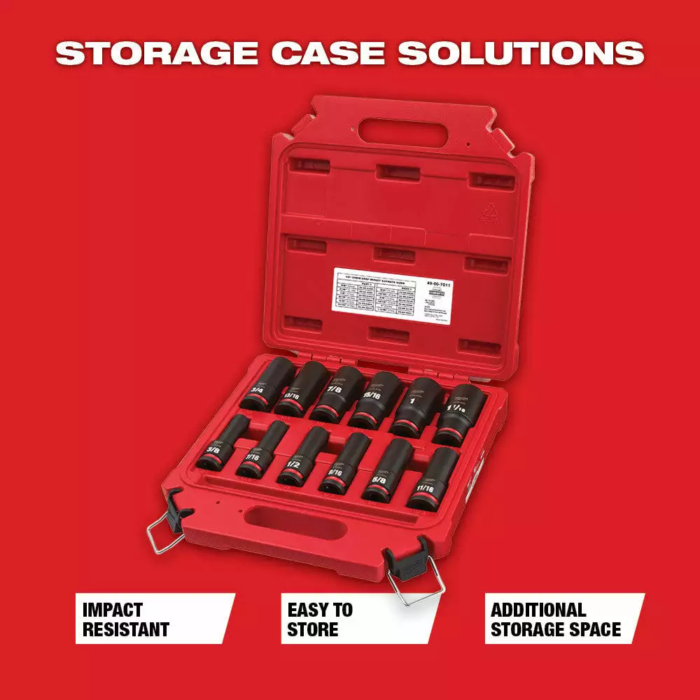 Milwaukee 49-66-7011 SHOCKWAVE 1/2" Drive SAE 6 Point Impact Socket Set - 12PC 5 Milwaukee 49-66-7011 SHOCKWAVE 1/2" Drive SAE 6 Point Impact Socket Set - 12PC