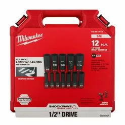Milwaukee 49-66-7011 SHOCKWAVE 1/2" Drive SAE 6 Point Impact Socket Set - 12PC 15 Milwaukee 49-66-7011 SHOCKWAVE 1/2
