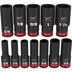 Milwaukee 49-66-7011 SHOCKWAVE 1/2" Drive SAE 6 Point Impact Socket Set - 12PC 18 Milwaukee 49-66-7011 SHOCKWAVE 1/2