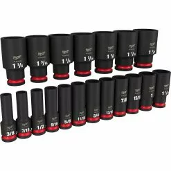 Milwaukee 49-66-7012 SHOCKWAVE 1/2" Impact Duty SAE Socket Set - 19 PC Tools & Equipment 12 Milwaukee 49-66-7012 SHOCKWAVE 1/2