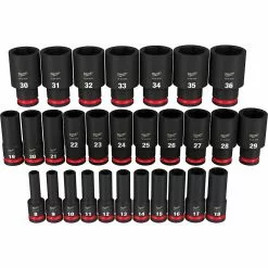 Milwaukee 49-66-7015 SHOCKWAVE 1/2" Drive Metric 6 Point Impact Socket Set -29PC Tools & Equipment 21 Milwaukee 49-66-7015 SHOCKWAVE 1/2
