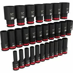 Milwaukee 49-66-7015 SHOCKWAVE 1/2" Drive Metric 6 Point Impact Socket Set -29PC Tools & Equipment 22 Milwaukee 49-66-7015 SHOCKWAVE 1/2