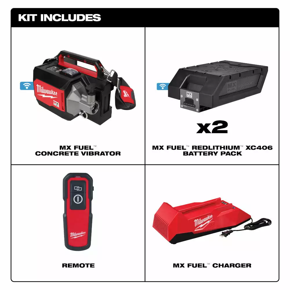 Milwaukee MXF370-2XC MX FUEL Cordless Heavy Duty Concrete Vibrator Tools & Equipment 4 Milwaukee MXF370-2XC MX FUEL Cordless Heavy Duty Concrete Vibrator Tools & Equipment