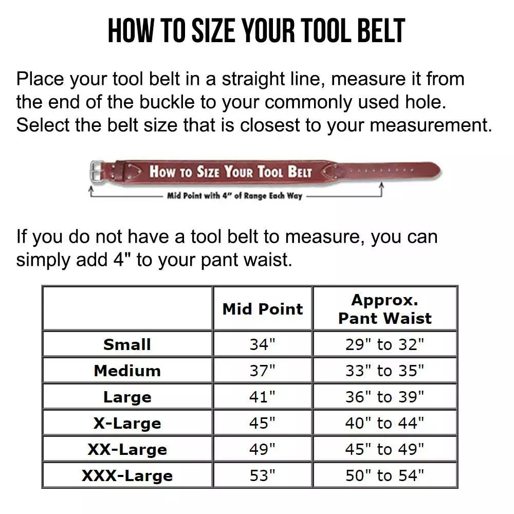 Occidental Leather 5002XL 2" Leather Work Tool Belt - Size XL (45") Tools & Equipment 4 Occidental Leather 5002XL 2" Leather Work Tool Belt - Size XL (45") Tools & Equipment