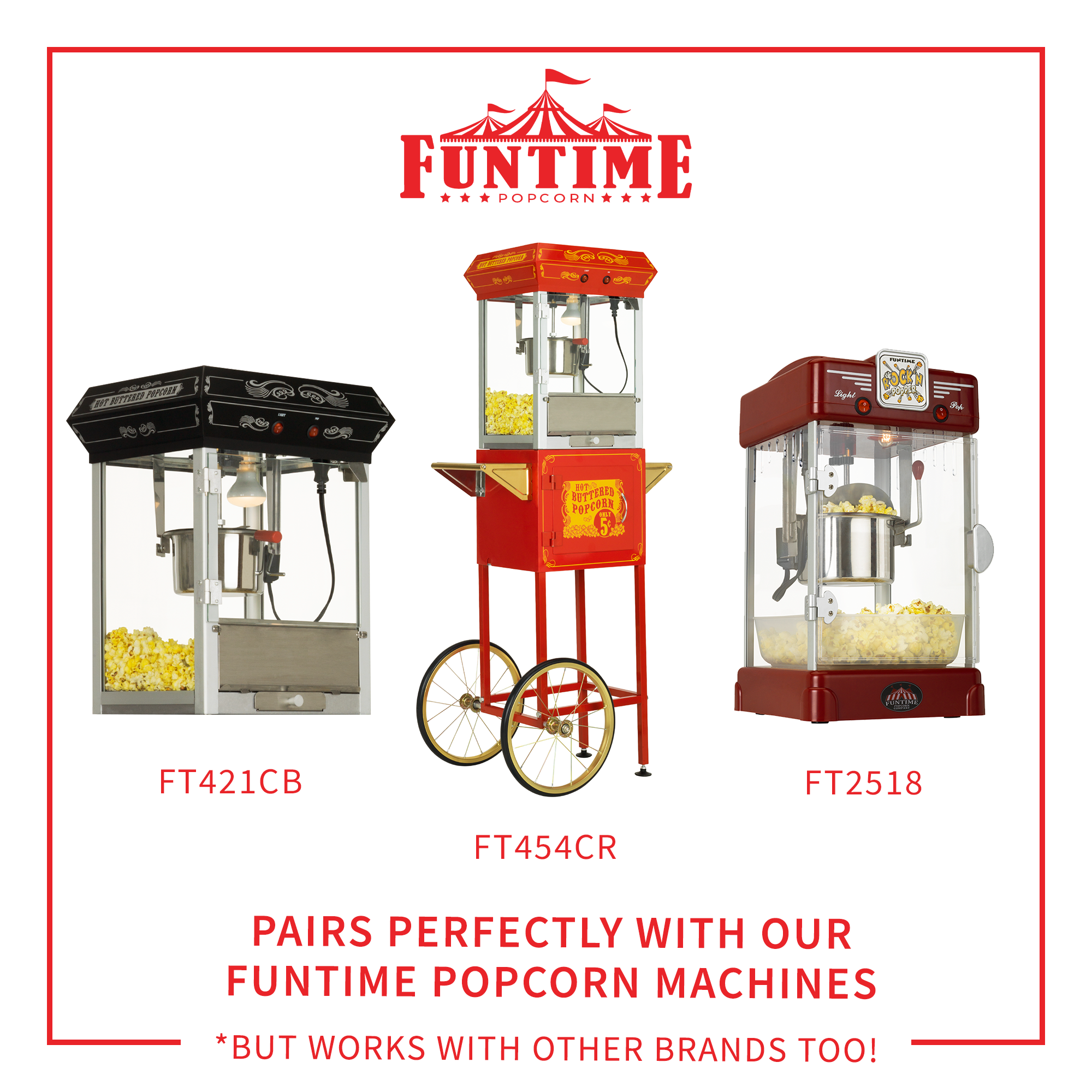 FunTime FT2512 2.5-Ounce 3-in-1 Popcorn Portion Movie Pouch Kit - 12pk 9 FunTime FT2512 2.5-Ounce 3-in-1 Popcorn Portion Movie Pouch Kit - 12pk