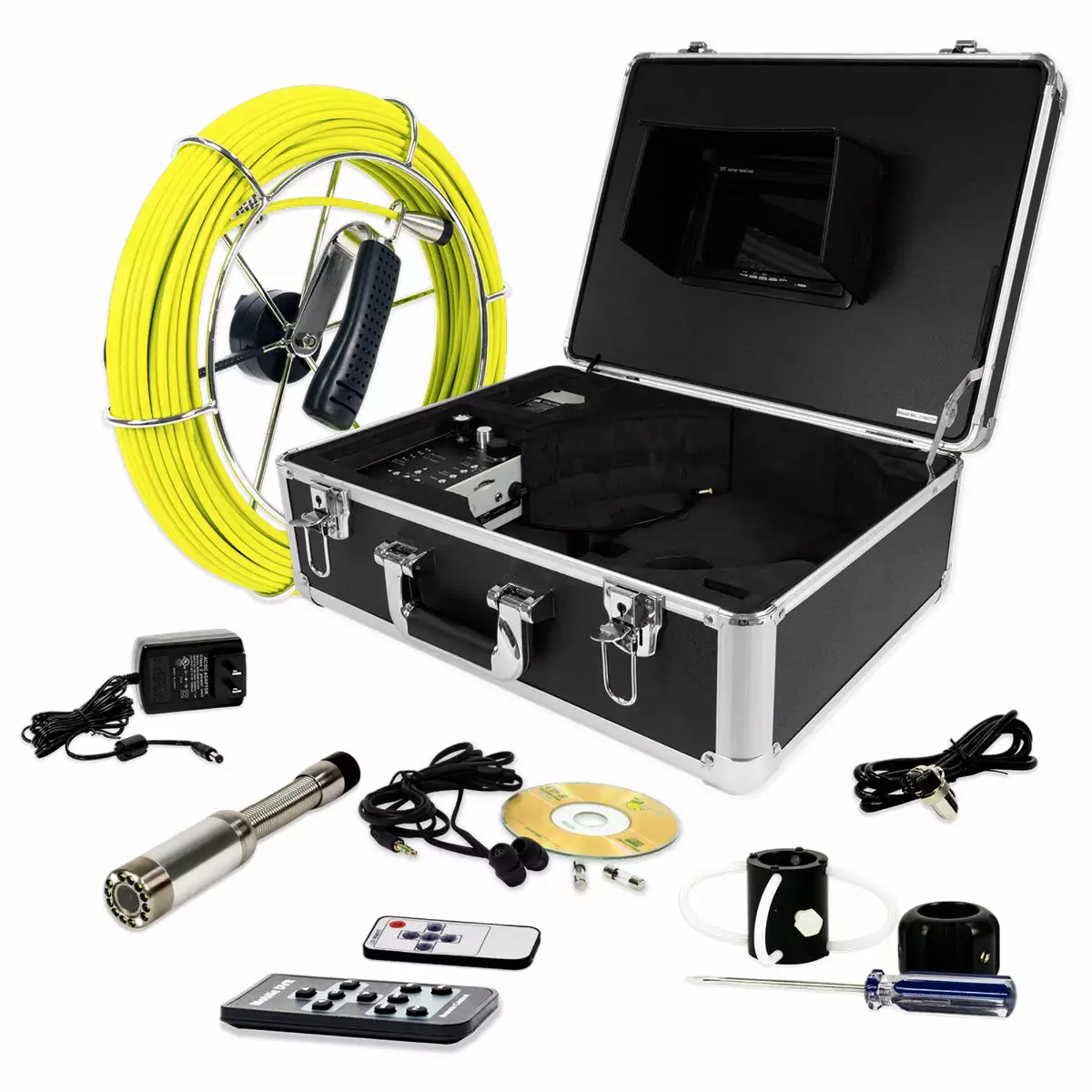 Video Snake SWJ-3188DTX 130' Pipe Inspection Color LED Camera W/ Transmitter Tools & Equipment 3 Video Snake SWJ-3188DTX 130' Pipe Inspection Color LED Camera W/ Transmitter Tools & Equipment