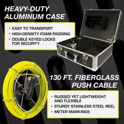 Video Snake SWJ-3188DTX 130' Pipe Inspection Color LED Camera W/ Transmitter Tools & Equipment 16 Video Snake SWJ-3188DTX 130' Pipe Inspection Color LED Camera W/ Transmitter Tools & Equipment