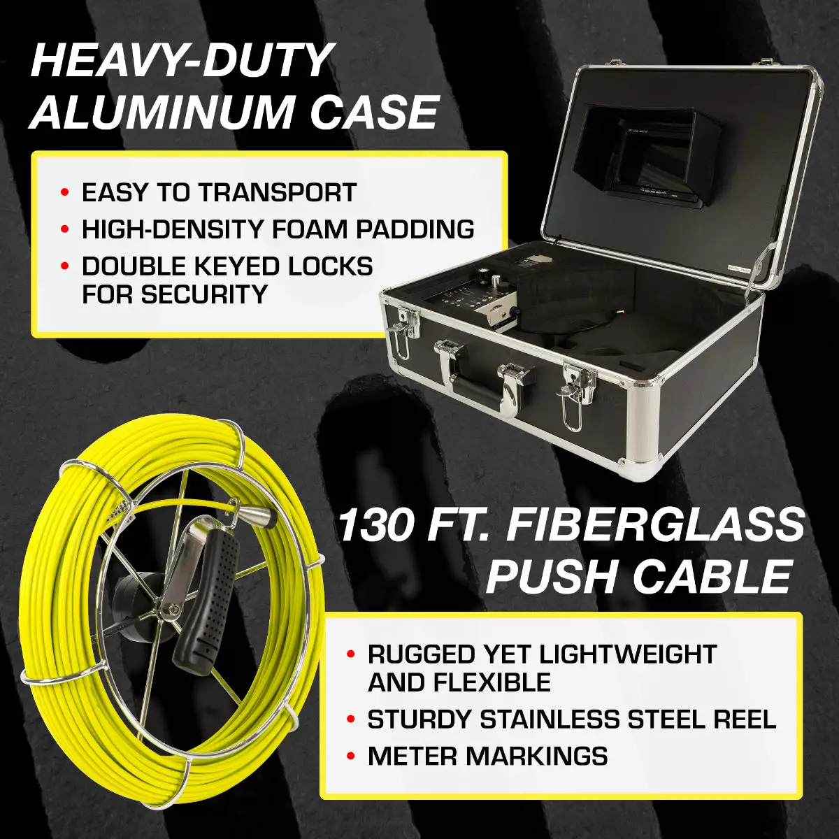 Video Snake SWJ-3188DTX 130' Pipe Inspection Color LED Camera W/ Transmitter Tools & Equipment 8 Video Snake SWJ-3188DTX 130' Pipe Inspection Color LED Camera W/ Transmitter Tools & Equipment