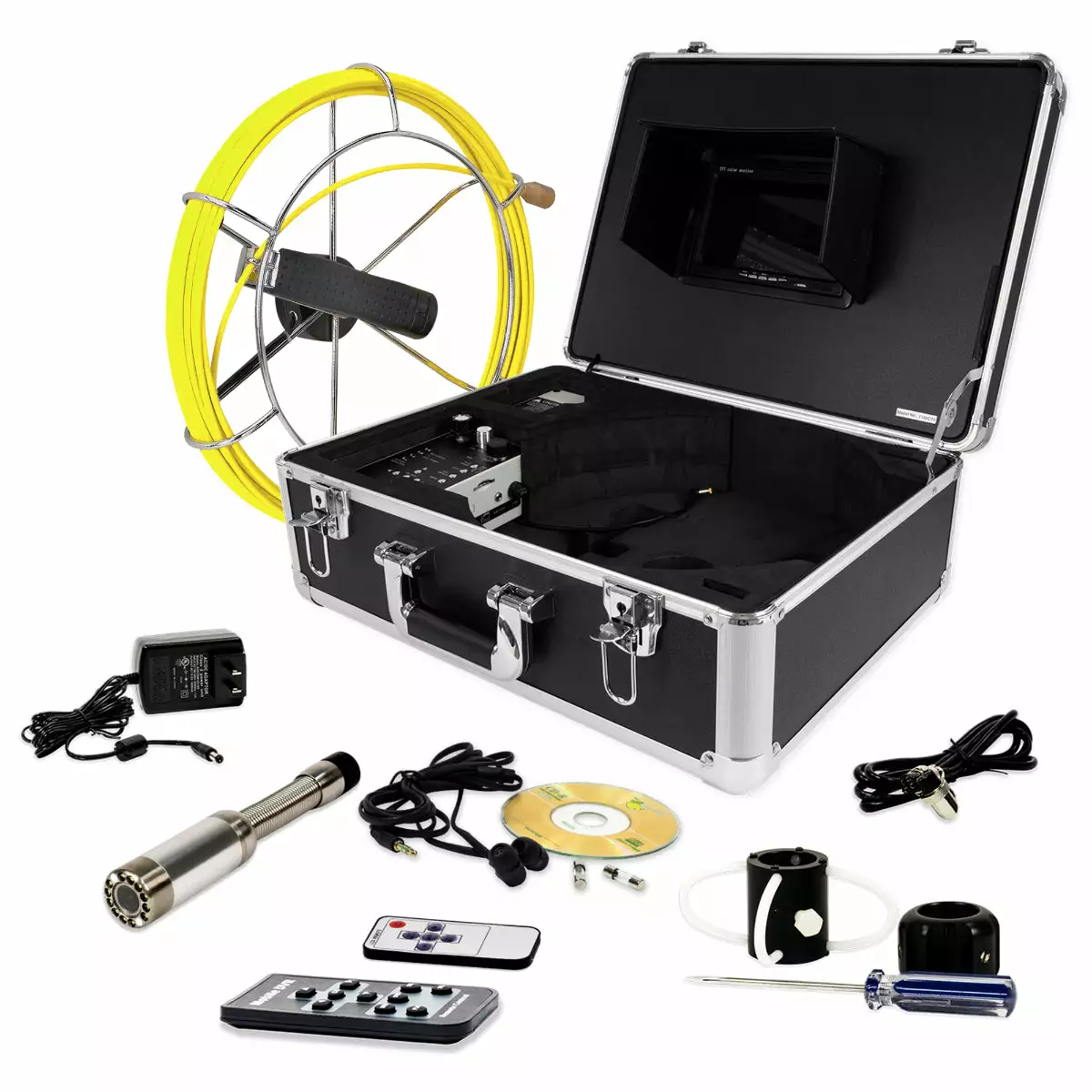 Video Snake SWJ-3188DT 65' Pipe Inspection Color LED Camera W/ Transmitter 3 Video Snake SWJ-3188DT 65' Pipe Inspection Color LED Camera W/ Transmitter