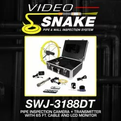 Video Snake SWJ-3188DT 65' Pipe Inspection Color LED Camera W/ Transmitter