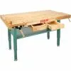 Grizzly T10157 Heavy-Duty Oak Workbench With Steel Legs Tools & Equipment