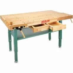 Grizzly T10157 Heavy-Duty Oak Workbench With Steel Legs Tools & Equipment