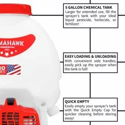 Tomahawk Power TPS25-PRO 5 Gallon Gas Power Backpack Pesticide Outdoor Sprayers