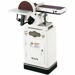 Shop Fox W1676 1 H.P. 6" Belt / 10" Disk Combination Sander W/ Quick Change Belt