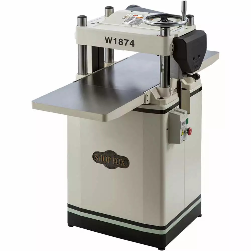 Shop Fox W1874 230V 3-HP 15'' 2-Speed Fixed-Table Planer W/ Helical Cutterhead 6 Shop Fox W1874 230V 3-HP 15'' 2-Speed Fixed-Table Planer W/ Helical Cutterhead