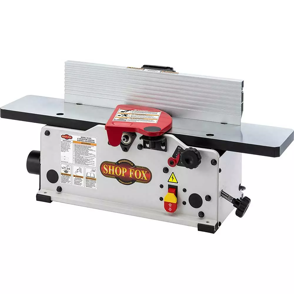 Shop Fox W1876 6" Corded Heavy Duty Benchtop Jointer W/ Spiral-Style Cutterhead 3 Shop Fox W1876 6" Corded Heavy Duty Benchtop Jointer W/ Spiral-Style Cutterhead