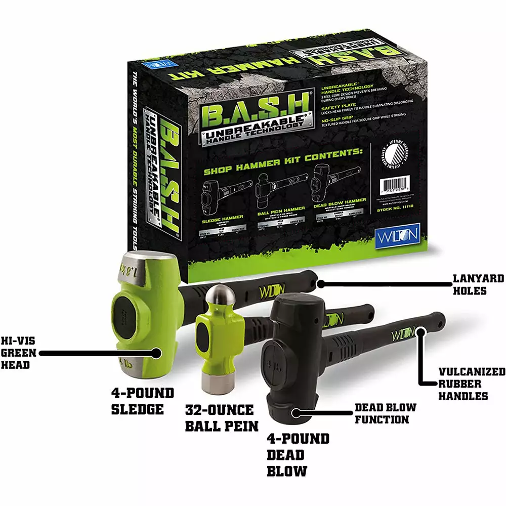 Wilton 11112 Shop Hammer Unbreakable B.A.S.H Kit W/ 20412, 33214, 55416 Tools & Equipment 4 Wilton 11112 Shop Hammer Unbreakable B.A.S.H Kit W/ 20412, 33214, 55416 Tools & Equipment