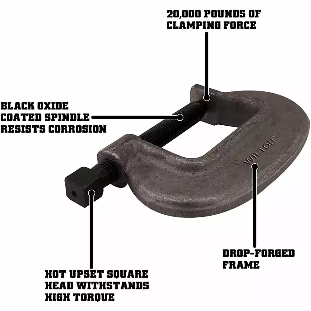 WILTON 14554 4FC 0" - 4.5" Opening C-Clamp Full Closing Spindles 4 WILTON 14554 4FC 0" - 4.5" Opening C-Clamp Full Closing Spindles