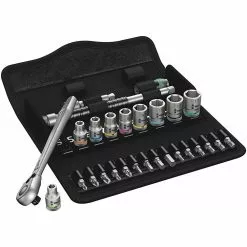 Wera 05004018001 8100 SA 8 Zyklop 1/4" Metal Metric Ratchet Set - 28 PC