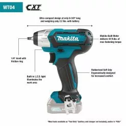 Makita WT04Z 12 Volt 1/4 Inch Square CXT Cordless Impact Wrench, Bare Tool Tools & Equipment