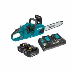 Lawn & Outdoor Power Makita XCU07PT 36 Volt X2 14 Inch 5.0Ah Cordless Chainsaw Kit W/ 2 Batteries
