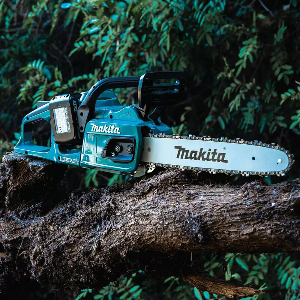 Lawn & Outdoor Power Makita XCU07PT 36 Volt X2 14 Inch 5.0Ah Cordless Chainsaw Kit W/ 2 Batteries 4 Lawn & Outdoor Power Makita XCU07PT 36 Volt X2 14 Inch 5.0Ah Cordless Chainsaw Kit W/ 2 Batteries
