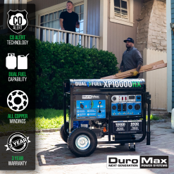 Dual Fuel Generators DuroMax XP10000HX 10,000 Watt Portable Dual Fuel Gas Propane CO Alert Generator