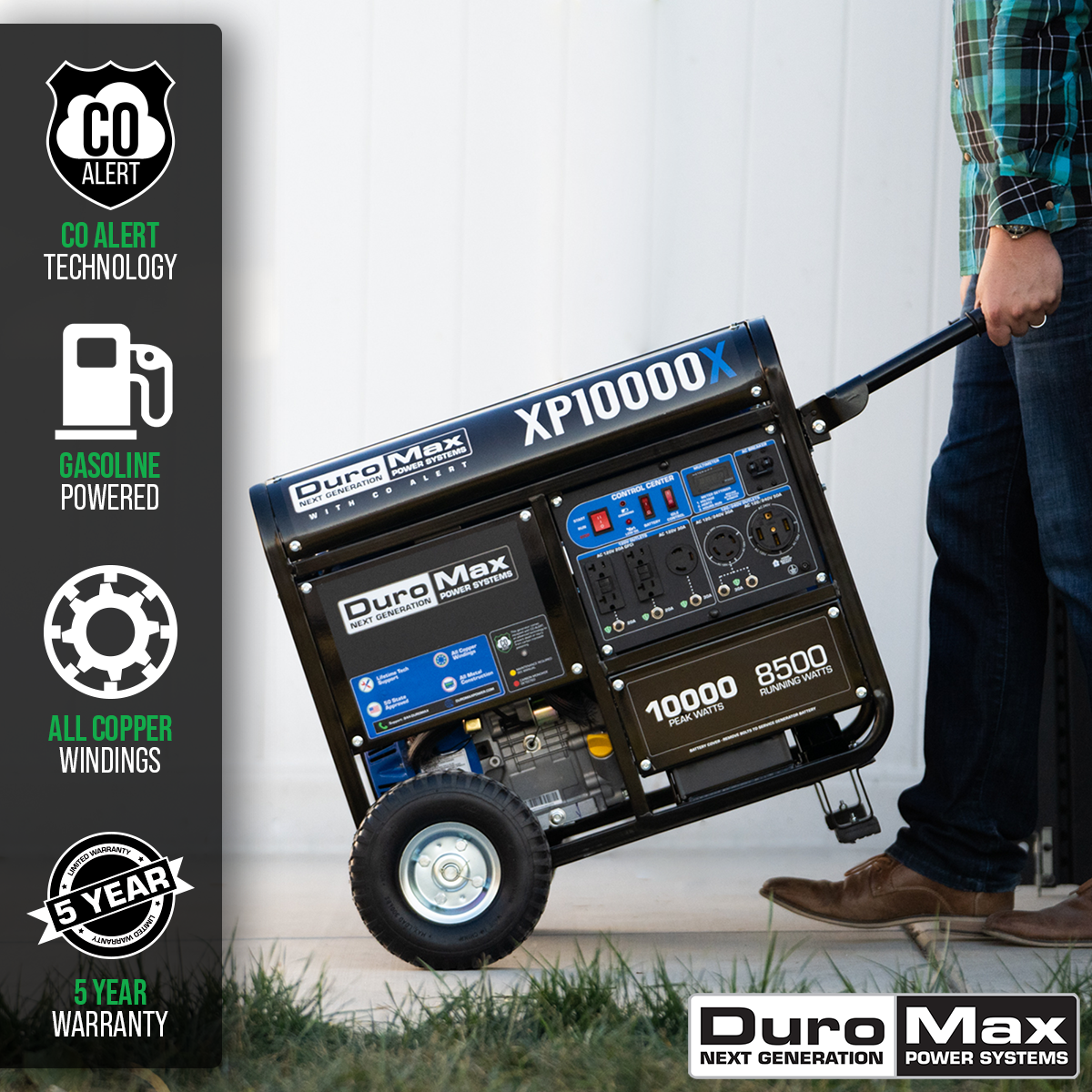 DuroMax XP10000X 10,000 Watt Gasoline Portable Generator W/ CO Alert Gasoline Generators 4 DuroMax XP10000X 10,000 Watt Gasoline Portable Generator W/ CO Alert Gasoline Generators