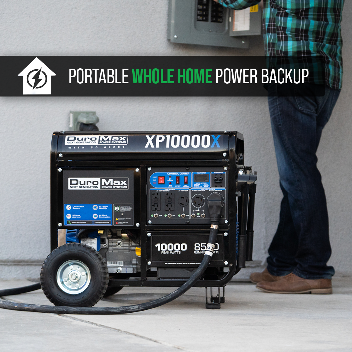 DuroMax XP10000X 10,000 Watt Gasoline Portable Generator W/ CO Alert Gasoline Generators 8 DuroMax XP10000X 10,000 Watt Gasoline Portable Generator W/ CO Alert Gasoline Generators