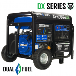 Dual Fuel Generators DuroMax XP12000DX 12,000 Watt Dual Fuel Gas Propane Portable Generator W/ CO Alert