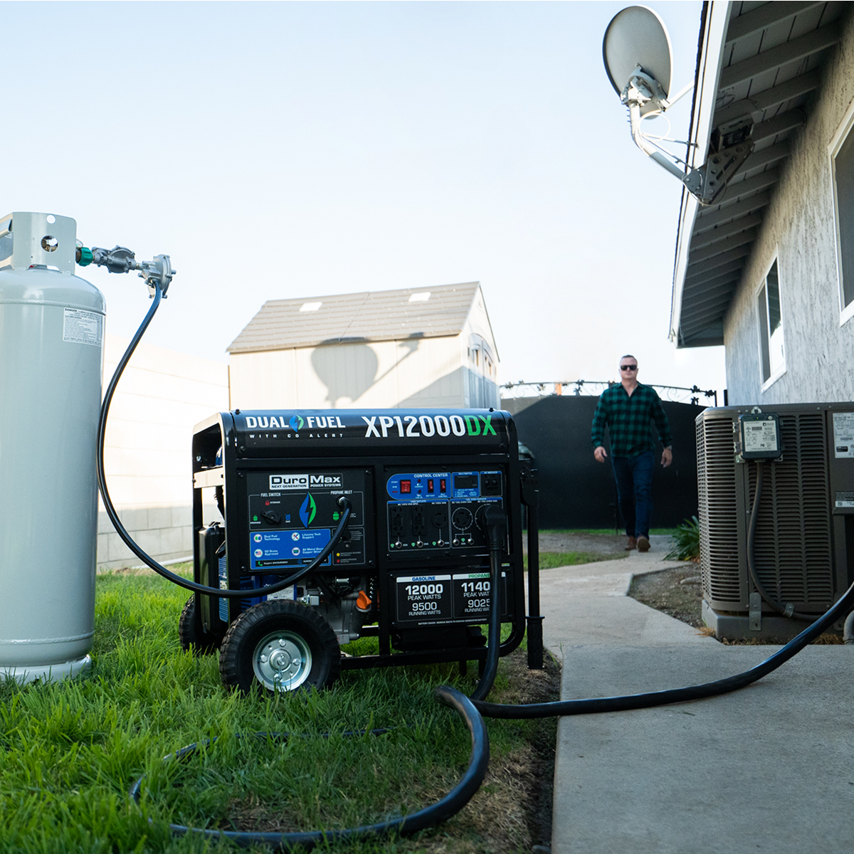 Dual Fuel Generators DuroMax XP12000DX 12,000 Watt Dual Fuel Gas Propane Portable Generator W/ CO Alert 14 Dual Fuel Generators DuroMax XP12000DX 12,000 Watt Dual Fuel Gas Propane Portable Generator W/ CO Alert