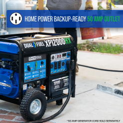 Gasoline Generators DuroMax XP12000HX 12,000 Watt Portable Dual Fuel Gas Propane CO Alert Generator