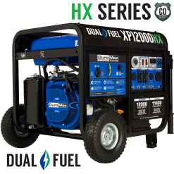 Gasoline Generators DuroMax XP12000HX 12,000 Watt Portable Dual Fuel Gas Propane CO Alert Generator