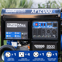 DuroMax XP12000X 12,000 Watt Gasoline Portable Generator W/ CO Alert Gasoline Generators
