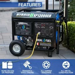 Dual Fuel Generators DuroMax XP13000EH 13,000 Watt Portable Dual Fuel Gas Propane Generator