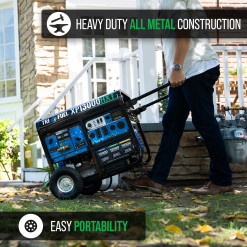 Gasoline Generators DuroMax XP13000HXT 13,000 Watt Electric Start Tri-Fuel Portable Generator W/ CO Alert