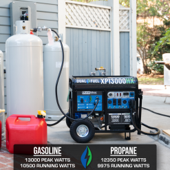 DuroMax XP13000HX 13,000 Watt Portable Dual Fuel Gas Propane CO Alert Generator Gasoline Generators