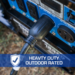 DuroMax XP3010GC 30-Amp 10-Foot 10-Gauge L14-30 Heavy Duty Generator Power Cord For Home Power Backup, Black Generator Accessories