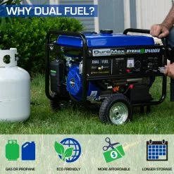 Dual Fuel Generators DuroMax XP4400EH 4,400 Watt Portable Dual Fuel Gas Propane Generator