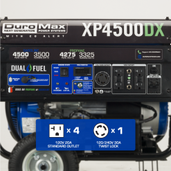 DuroMax XP4500DX 4,500 Watt Dual Fuel Gas Propane Portable Generator W/ CO Alert Dual Fuel Generators