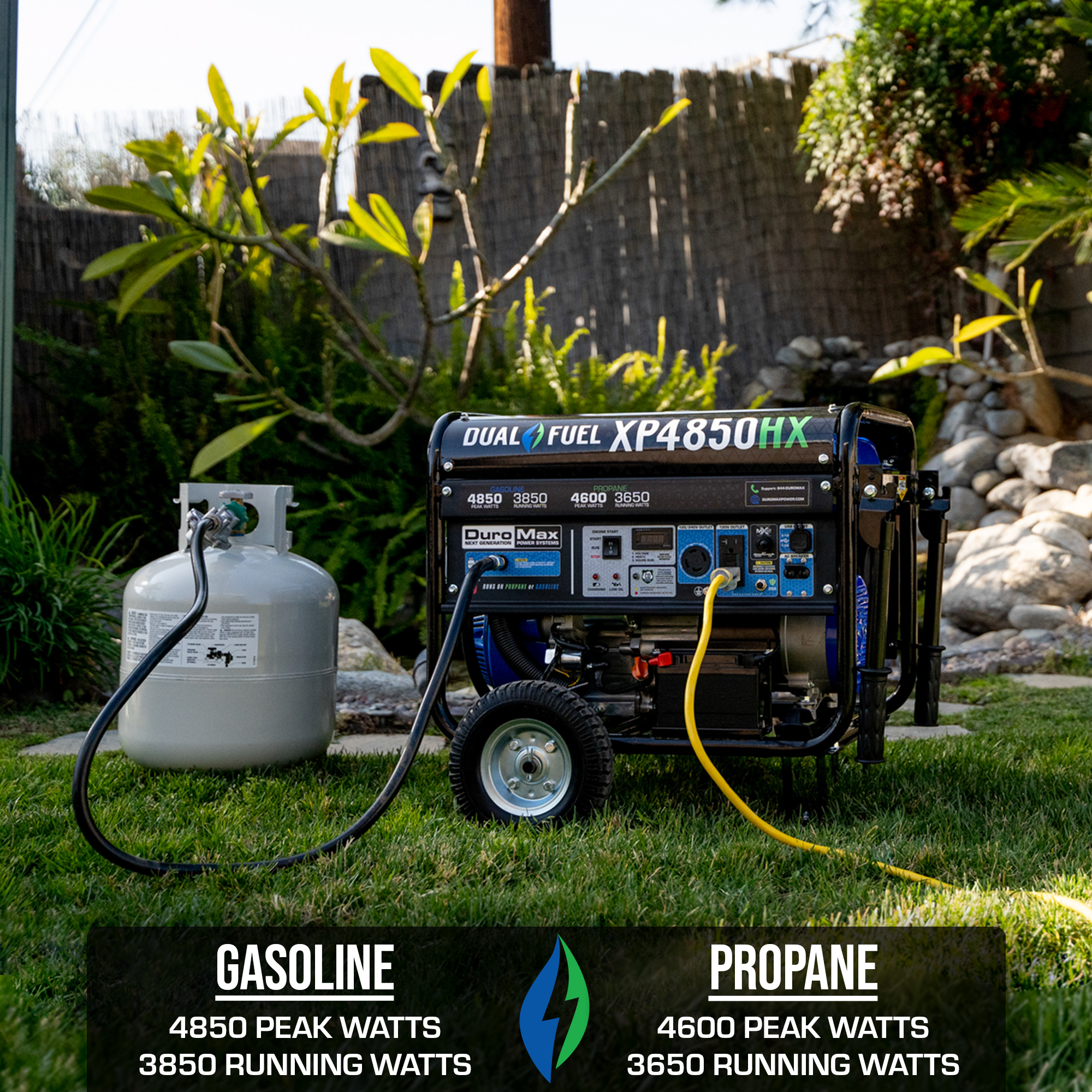 DuroMax XP4850HX 4,850 Watt Portable Dual Fuel Gas Propane CO Alert Generator Gasoline Generators 8 DuroMax XP4850HX 4,850 Watt Portable Dual Fuel Gas Propane CO Alert Generator Gasoline Generators