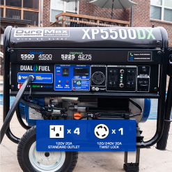 DuroMax XP5500DX 5,500 Watt Dual Fuel Gas Propane Portable Generator W/ CO Alert