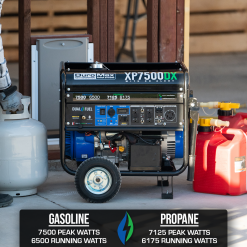 DuroMax XP7500DX 7,500 Watt Dual Fuel Gas Propane Portable Generator W/ CO Alert Dual Fuel Generators 16 DuroMax XP7500DX 7,500 Watt Dual Fuel Gas Propane Portable Generator W/ CO Alert Dual Fuel Generators