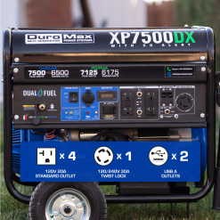 DuroMax XP7500DX 7,500 Watt Dual Fuel Gas Propane Portable Generator W/ CO Alert Dual Fuel Generators 20 DuroMax XP7500DX 7,500 Watt Dual Fuel Gas Propane Portable Generator W/ CO Alert Dual Fuel Generators