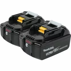 Makita BL1850B-2 18-Volt 5.0Ah LXT L.E.D. Lithium-Ion Charging Battery, 2-Pk