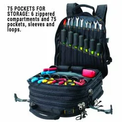 Custom Leather Craft 1132 75 Pocket Maintenance Tool Work Pack Backpack