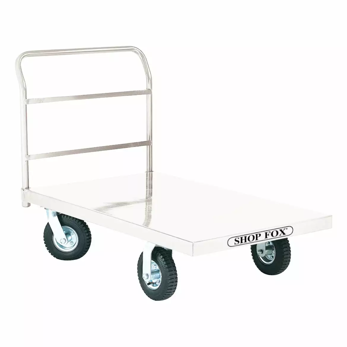 Shop Fox D3240 48-Inch X 30-Inch 2000-Lbs Pneumatic Wheel Platform Truck 3 Shop Fox D3240 48-Inch X 30-Inch 2000-Lbs Pneumatic Wheel Platform Truck