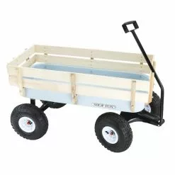Shop Fox D3244 32-Inch X 14-Inch Pneumatic Wheel Heavy-Duty Wooden Wagon Tools & Equipment