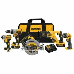 Tools & Equipment DeWALT DCK594P2 20V 5-Tool Drill/Impact Driver/Saws And Light Combo Kit