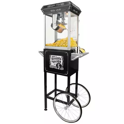 FunTime FT454CB 4oz Black Popcorn Popper Machine Maker Cart Vintage Style Home Goods 10 FunTime FT454CB 4oz Black Popcorn Popper Machine Maker Cart Vintage Style Home Goods